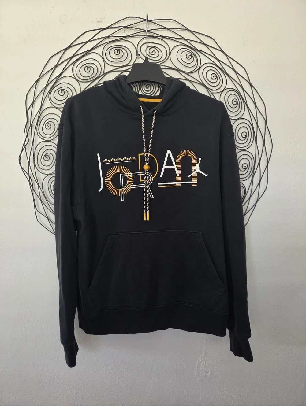 Jordan Men's Medium Black Cotton Blend Graphic Pullover Hoodie Jumpman